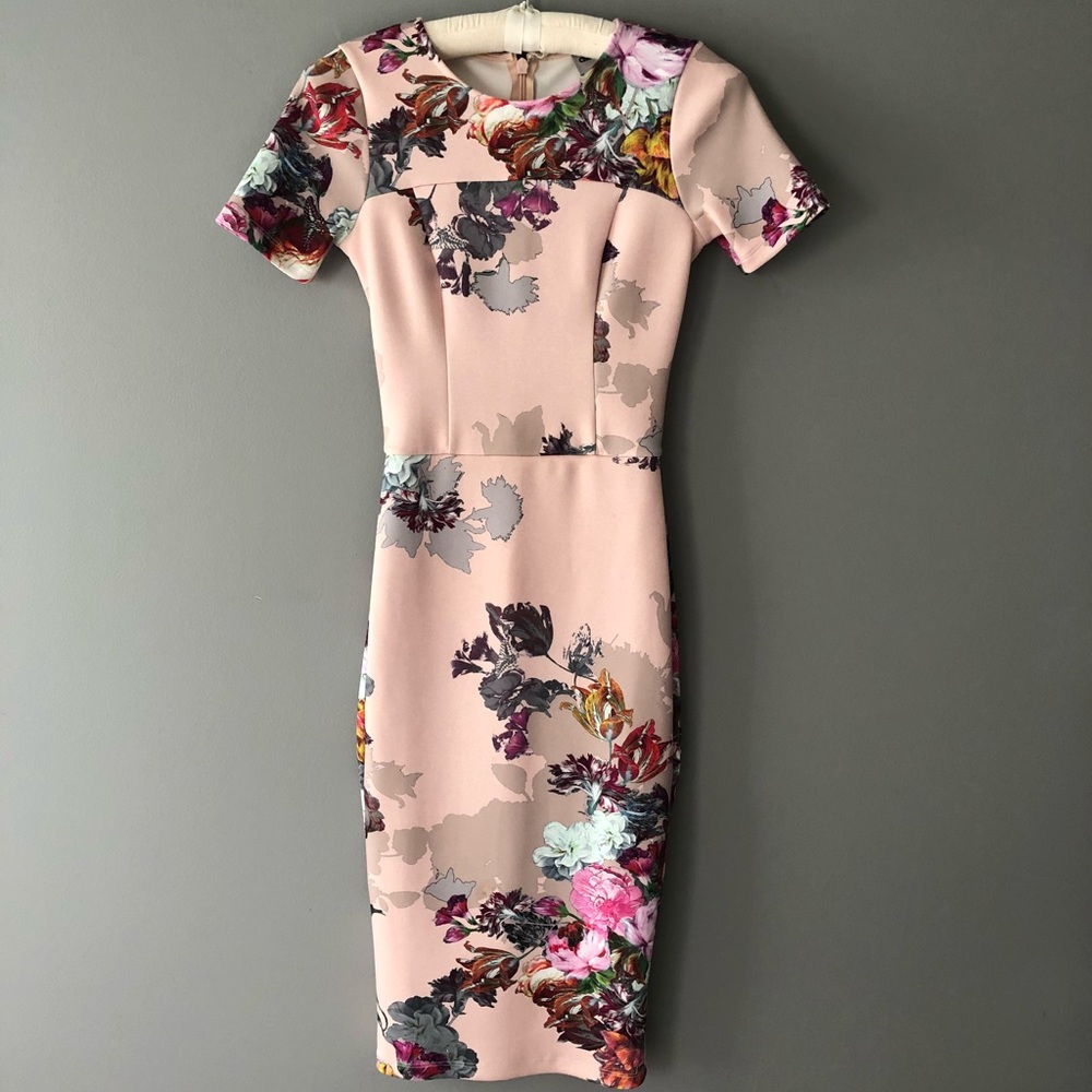 ASOS floral scuba midi dress
